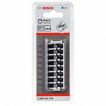 Бита Pozidriv ударная Bosch Impact Control 1/4" PZ3 8шт (2608522378)