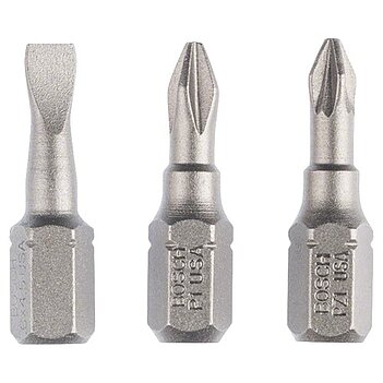 Біта Slotted Phillips Pozidriv Bosch Extra Hard 1/4" SL4,5 PH1 PZ1 3 шт. (2607001765)