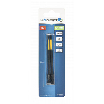 Бита ударная магнитная Torx Hoegert S2 1/4" T10 2 шт. (HT1S690)