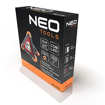 Ліхтар акумуляторний Neo Tools 2в1 3,7В зі знаком аварійної зупинки (99-076)