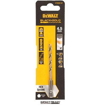 Сверло по металлу DeWALT EXTREME IMPACT Black & Gold 4,5x85,5мм 1шт (DT20605)