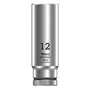 Головка торцевая 6-гранная удлиненная WERA 8790 HMA Deep Cr-V 1/4" 12 мм (05004509001)