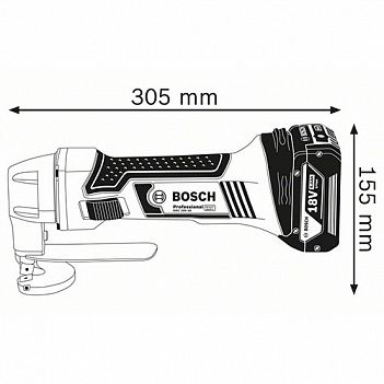Електроножиці по металу листові акумуляторні Bosch GSC 18V-16 (0601926200) - без акумулятора та зарядного пристрою