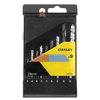 Набір свердел по металу цеглі Stanley 9 шт (STA56000)