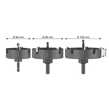Набір коронок по дереву Bosch Wood and Drywall 3 шт. (2608594503)