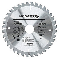 Диск пиляльний по дереву Hoegert Mn65 185х1,6х30 мм (HT6D779)