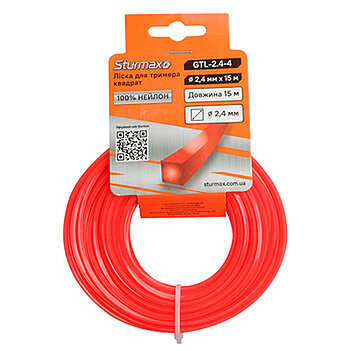 Косильная леска квадратная Sturmax 2,4мм / 15м (GTL-2.4-4)