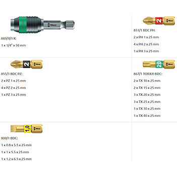 Набор бит WERA Bit-Check 30 Diamond 1 1/4" 30 шт. (05057431001)