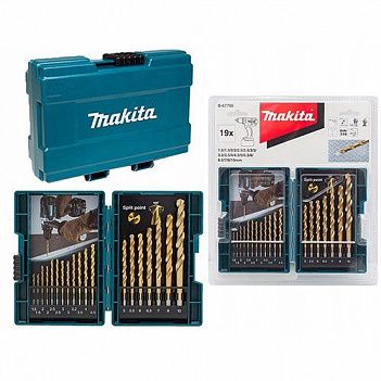 Набор сверл по металлу Makita HSS-TIN 19 шт (B-67795)