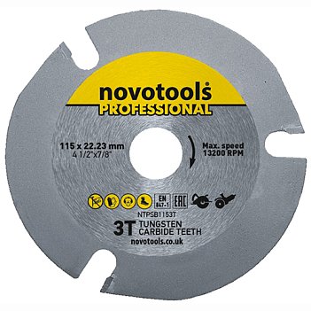 Диск пильный по дереву NovoTools Professional 115х22,23мм (NTPSB1153T)