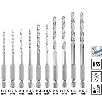 Набір свердел по металу Einhell HSS 10 шт. (108723)