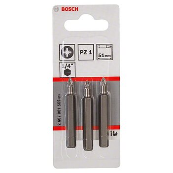 Бита Pozidriv Bosch 1/4" PZ1 Extra-Hart 3 шт. (2607001569)