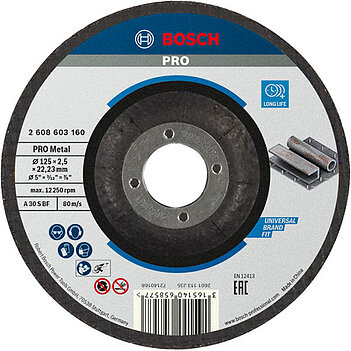 Круг отрезной по металлу Bosch PRO Metal 125x2,5x22,23 мм (2608603160)
