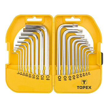 Набор ключей Hex / Torx Г-образных TOPEX Cr-V 18 ед. (35D952)