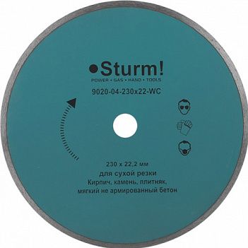 Диск алмазный сплошной Sturm 230х22,2мм (9020-04-230x22-WC)