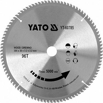 Диск пиляльний по дереву Yato 305x30x2,2 мм (YT-60785)