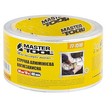 Скотч алюминиевый огнезащитный MASTERTOOL UL 510 50 мм х 10 м 1 шт. (77-1510)