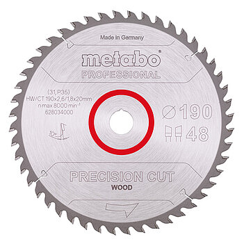 Диск пильный по дереву Metabo 190x20x2,6 мм (628034000)