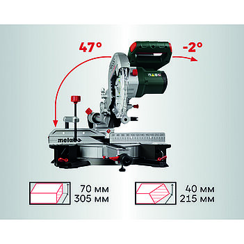 Пила торцовочная аккумуляторная Metabo KGS 18 LTX BL 216 (614216810)