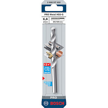 Свердло по металу Bosch PRO Metal HSS-G 6,8х109 мм 1 шт. (2608577652)