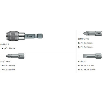 Набор бит WERA Bit-Check 7 Universal 2 1/4" 7 шт. (05056155001)