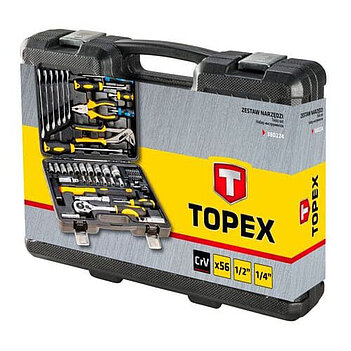 Набор инструмента TOPEX Cr-V 1/4", 1/2" 56 ед. (38D224)