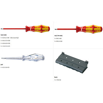 Набор отверток диэлектрических WERA Kraftform Plus 160 i/7 Rack Phillips 7 шт. (05006147001)