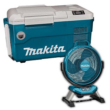 Вентилятор аккумуляторный Makita + термобокс аккумуляторный (SET-CW001GZ-0724) - без аккумулятора и зарядного устройства