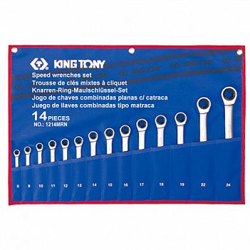 Набір ключів комбінованих з тріскачкою King Tony 14 шт (12114MRN)