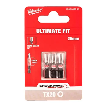 Біта ударна Torx Milwaukee Shockwave Impact Duty 1/4" TX20 3 шт. (4932500363)