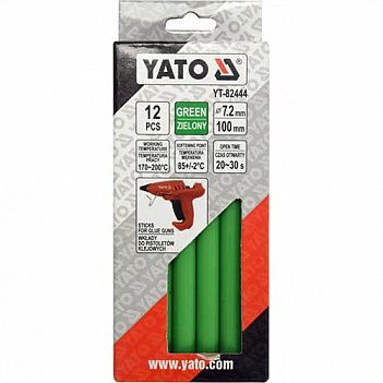 Клейові стрижні Yato 7,2 x 100 мм, зелені 12шт (YT-82444)
