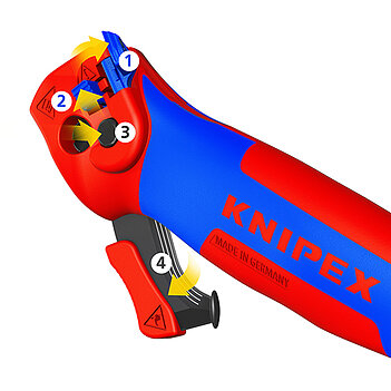 Ніж для зняття ізоляції двофункційний KNIPEX 146 мм (16 50 145 SB)