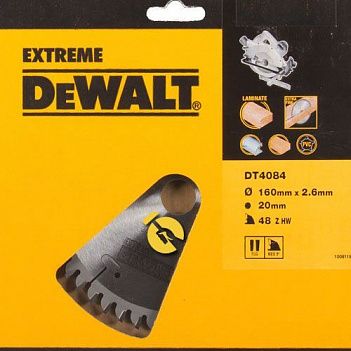 Диск пильный по дереву DeWalt Extreme 160х20х1,8 мм (DT4084)