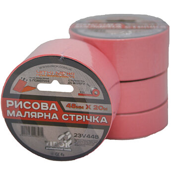 Стрічка малярна рисова VIROK 48 мм х 20 м рожева (23V448) Стрічка малярна рисова VIROK 48 мм х 20 м рожева (23V448)