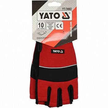 Перчатки с открытыми пальцами Yato размер XL / р.10 (YT-74662)