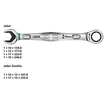 Набор ключей комбинированных с трещоткой WERA Joker 6000 Cr-Mo 6 шт. (05020022001)