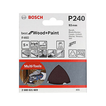 Шліфувальний лист Bosch PRO F460 93х93 мм P240 5 шт. (2608621689)