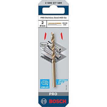 Сверло по металлу Bosch PRO HSS-CO 2,0x49 мм 1 шт (2608577589)
