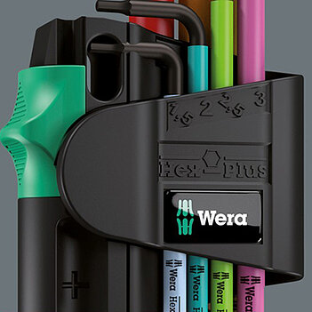 Набір ключів Hex Г-подібних WERA 950/7 Hex-Plus Multicolour Magnet 1 7 шт. з кулею, з магнітизатором (05022534001)