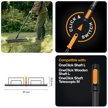 Грабли универсальные для мусора Fiskars OneClick (1080680)
