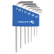 Набір ключів Hex Г-подібних Hoegert Cr-V 7 шт. (HT1W800)