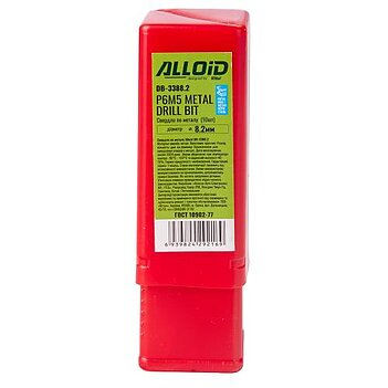 Сверло по металлу Alloid Р6М5 8,2 мм 1 шт. (DB-3388.2)