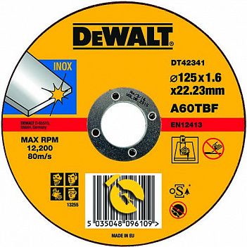 Круг відрізний по металу DeWalt Inox 125х1,6х22,23 мм (DT42341)