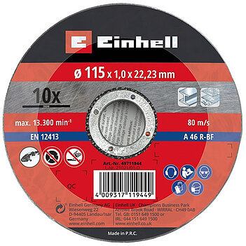 Круг отрезной по металлу Einhell 115x1,0x22,23 мм 10 шт. (711944) Круг отрезной по металлу Einhell 115x1,0x22,23 мм 10 шт. (711944)