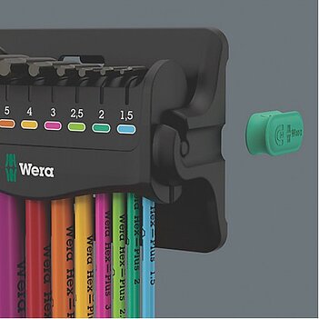 Набір ключів Hex Ball Г-подібних WERA 950/9 Hex-Plus Multicolour 3 9 шт. з кулею і магнітизатором (05133165001)