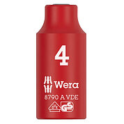 Головка торцева 6-гранна діелектрична WERA 8790 A VDE 1/4" 4 мм (05005930001)