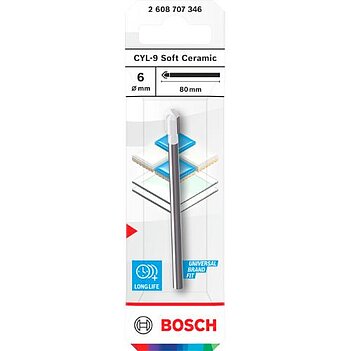 Сверло по плитке Bosch CYL-9 Soft Ceramic 6,0х80 мм 1 шт. (2608707346)