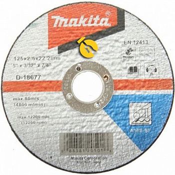 Круг відрізний по металу Makita 125x2,5x22,23 мм (D-18677)