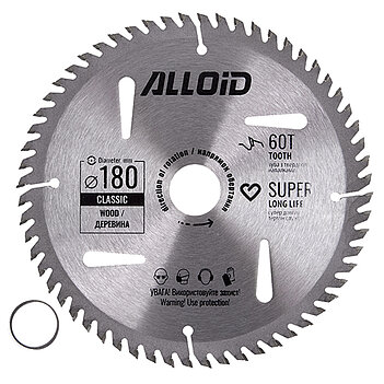 Диск пиляльний по дереву Alloid 180х25,40/22,20 мм (WS-18060)