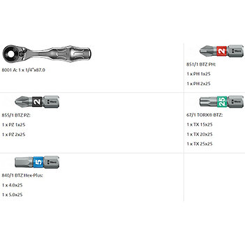 Набор бит WERA Zyklop Mini Bit-Check 10 BiTorsion 1 1/4" 10 шт. (05057418001)